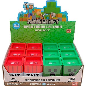 Apontador com deposito 2 furos minecraft big/padrao 2 mod. - leonora (dp.c/12)