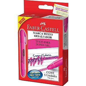 Caneta marca texto supersoft gel rosa - faber-castell (cx.c/06)
