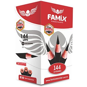 Lapis preto sextavado hb grosa - famix (cx.c/144)