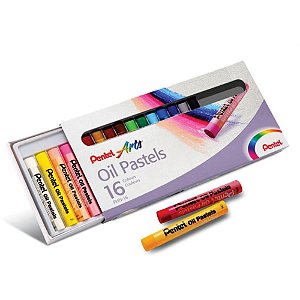 Giz pastel oleoso 16cores - pentel (estojo)