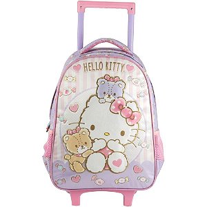Mochila infantil com rodinha hello kitty r rosa gr - xeryus (unidade)