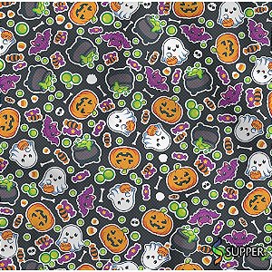 Tnt estampado 1,40m 40g halloween doces ou travessuras - supper (rl-25mts)