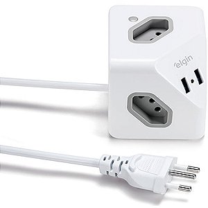 Extensao eletrica tripolar cubo 2p 10amp.1,5m br - elgin (unidade)