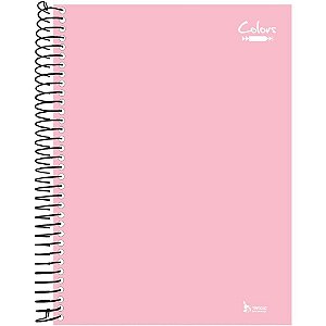 Caderno 01x1 capa dura neutro rosa pastel 96fls. - tamoio (pct.c/04)