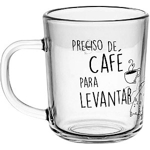 Caneca de vidro cafe para levantar 220ml - lyor (kit.c/02)
