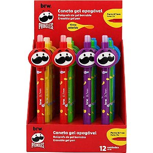 Caneta apagavel pringles gel 0.7mm 6cor - brw (dp.c/12)