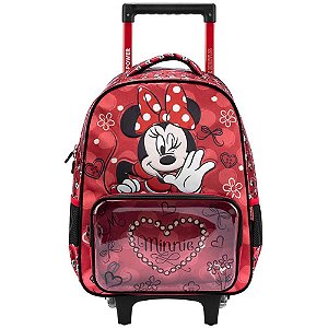 Mochila infantil com rodinha minnie r2 vermelha md - xeryus (unidade)