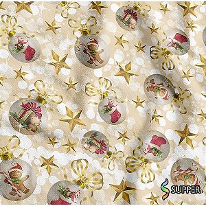 Tnt estampado 1,40m 40g natal gold - supper (rl-25mts)