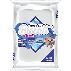 Massa de porcelana fria biscuit 500g branca - polycol (unidade)