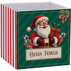 Cachepot paper decorado pote 15 doce natal quadrado - xingo embalagens (pct.c/10)