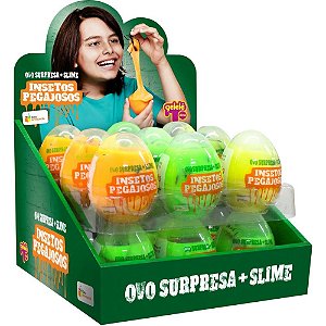 Slime ovo surpresa insetos pegajosos - doce brinquedo (dp.c/18)