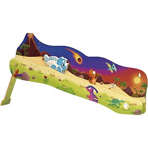 Brinquedo pedagogico madeira desce a rampa dinossauro - brinc. de crianca (unidade)