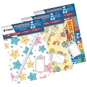 Saco metalizado 30x45cm infantil saco+laco+tag (sortido) - packpel (pct.c/30)