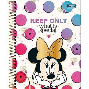 Caderno 01x1 cp.dura colegial minnie 80fls. - tilibra (pct.c/04)