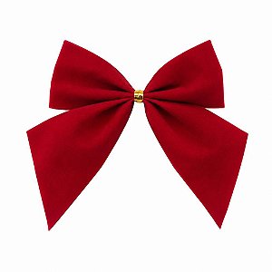 Artigo para decoracao natal enfeite laco 8,5cm vermelho - kit (pct.c/06)