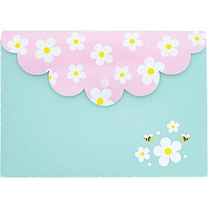 Pasta envelope a5 jardine c/ botao - polibras (pct.c/05)