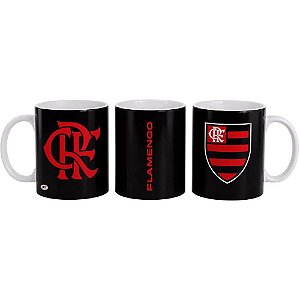 Caneca decorada flamengo porcelana 300ml - kit (unidade)