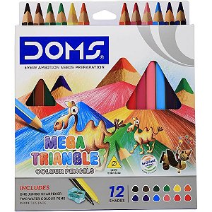 Lapis de cor jumbo doms triangle 12 cores + kit - canson (unidade)