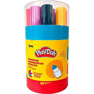 Caneta hidrografica jumbo play-doh extra big 12cores - brw (pote-12)