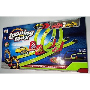 Pista looping max c/2 carrinhos fric - braskit (unidade)