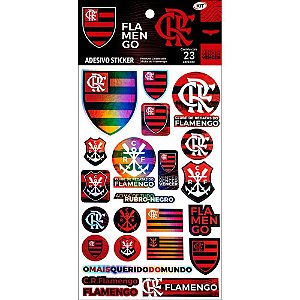Adesivos decorados flamengo holografico - kit (cartela)
