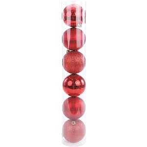 Artigo para decoracao natal bola 6cm fosca/lisa/glitter.vm - cromus (pct.c/06)