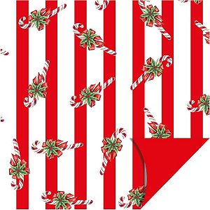 Poli dupla face 58x58cm doce natal perolizado - xingo embalagens (pct.c/25)