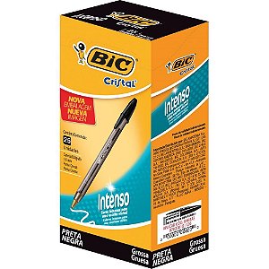 Caneta esferografica cristal bold preta - bic (cx.c/25)