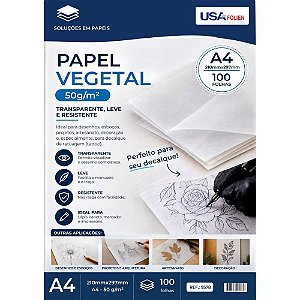 Papel vegetal artistico/tattoo 50g.a4 100f - usa folien (pct.c/100)