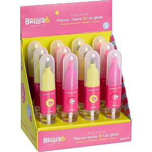 Caneta marca texto brilhae duo shine + lip gloss - brw (dp.c/12)