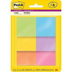 Bloco de recado post-it viajar 76x 76mm 6 bl. 90 fls - 3m (unidade)
