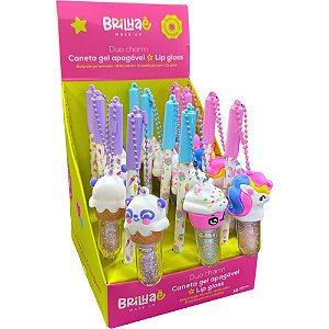 Caneta gel brilhae apag.0.7mm+lip gloss - brw (dp.c/12)