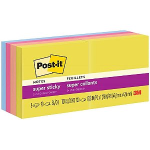 Bloco de recado post-it alegria 47x47mm 8 bl. 90 fls - 3m (unidade)