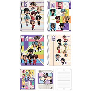 Caderno 10x1 capa dura tinytan 160fls - tilibra (pct.c/04)