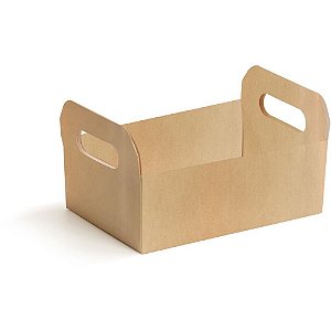 Cesta de papel caixote kraft tam g 25x19x10cm - cromus (pct.c/10)