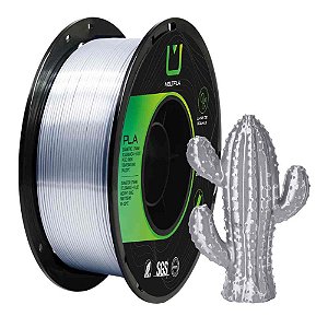 Filamento 3d pla silk prata 1 kilo - multfila (rolo)