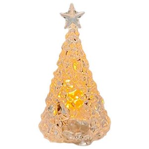 Artigo para decoracao natal mini arvore luz am. 6x10,5cm - art lille (unidade)