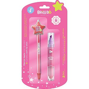 Caneta marca texto brilhae + caneta c/lipstick - brw (bl.c/02)