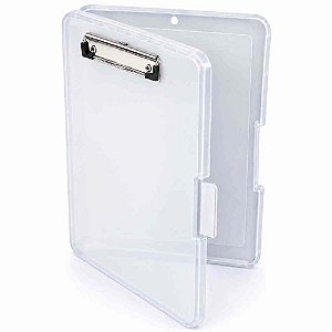 Prancheta plastica estojo c/ clip pressao cristal - dello (unidade)