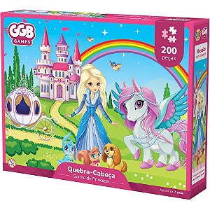 Quebra-cabeca cartonado sonho de princesa 200 pecas - ggb plast (unidade)