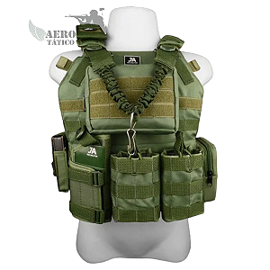 Colete Plate Carrier Verde + 9 Acessórios