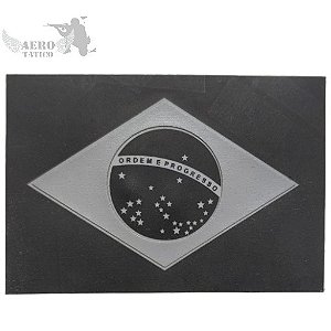 Bandeira do Brasil Emborrachada Preta e Branco