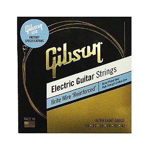 Encordoamento Gibson Guitarra 009 042 Brite Wire Reinforced