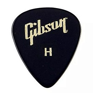 Palheta Celuloide Gibson Pesada Aprgg 74H Preta 12 Unidades