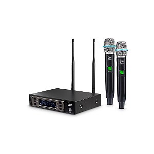 Microfone Sem Fio Uhf Dylan Para Palco Duplo D-9000 S