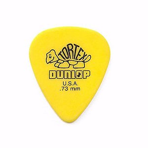 Palheta Dunlop Tortex 0.73 Mm Amarela Pacote Com 12 Unidades