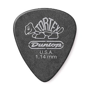 Palheta Dunlop Tortex 1.14 mm Preta Pacote Com 12 unidades