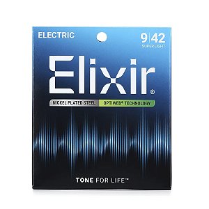 Encordoamento Guitarra Elixir 009 042 Optiweb Super Light