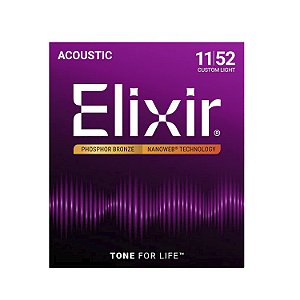 Encordoamento Violão Elixir 011 052 Phosphoro Bronze
