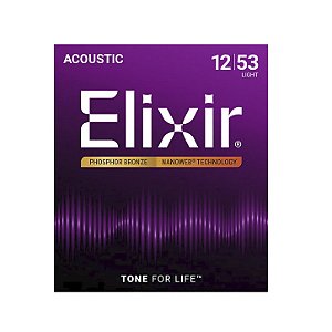 Encordoamento Violão Elixir 012 Phosphor Bronze Nanoweb